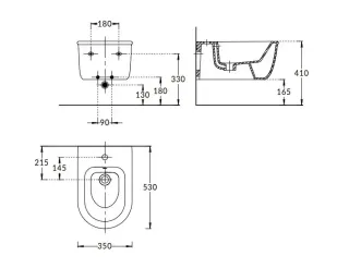 Биде Kerama Marazzi Элеганс KMELBd53MWh2 белый матовый