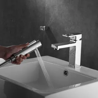 Смеситель для раковины с гигиеническим душем Shevanik S8271 хром Смеситель для раковины с гигиеническим душем Shevanik S8271 хром