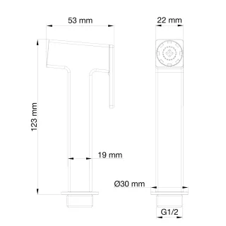 Лейка для гигиенического душа Wonzon & Woghand WW-88PQ02-MB чёрный матовый