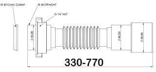 Гофрированное соединение Bettoserb 125384 для сифона 40-40/50мм Гофрированное соединение Bettoserb 125384 для сифона 40-40/50мм