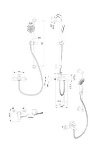 Смеситель для ванны с душевым гарнитуром Wonzon & Woghand Alfa WW-AE3205-CR хром Смеситель для ванны с душевым гарнитуром Wonzon & Woghand Alfa WW-AE3205-CR хром