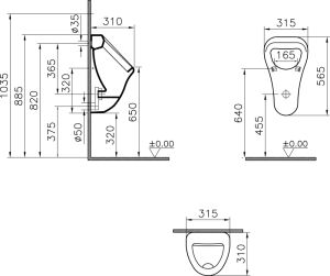Писсуар VitrA Arkitekt 6201B003-0199