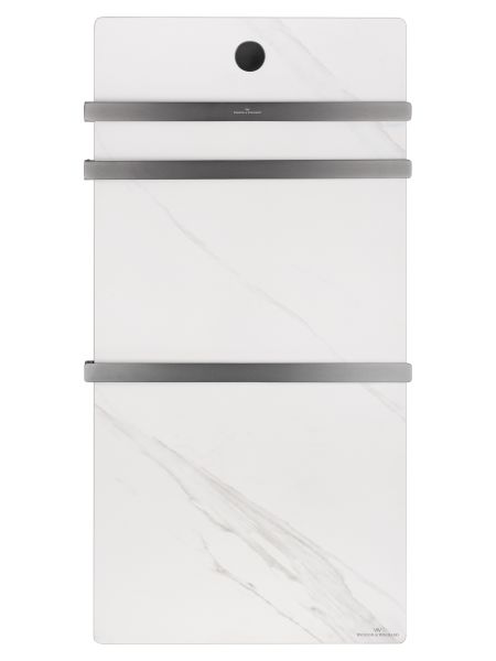 Полотенцесушитель электрический Wonzon & Woghand Stuttgart WW-A503-GM 42x80 см с каменной плитой белый мрамор/тёмный графит