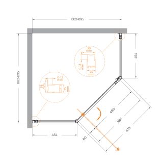 Душевой уголок Cezares Эко (Eco) ECO-O-P-1-90-P-NERO 90x90 см профиль чёрный матовый стекло рифлёное