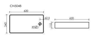 Раковина Ceramicanova Элемент (Element) CN5048 62 см белый