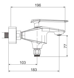 Смеситель для ванны Rose R1302F белый/хром Смеситель для ванны Rose R1302F белый/хром