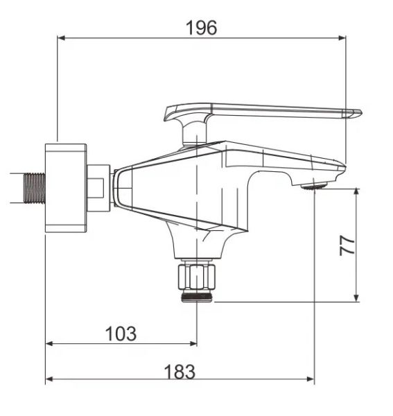 Смеситель для ванны Rose R1302F белый/хром Смеситель для ванны Rose R1302F белый/хром