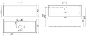 Подвесная тумба под раковину Sancos Stone ST120SV 120см Statuario White
