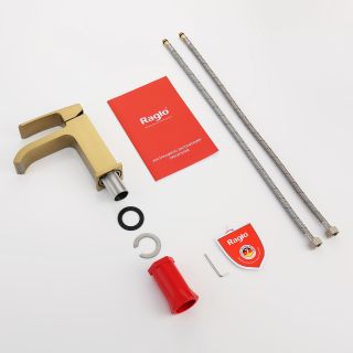 Смеситель для раковины Raglo R02.10.03 золотой сатин Смеситель для раковины Raglo R02.10.03 золотой сатин