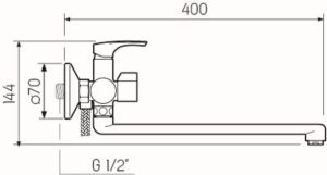 Смеситель для ванны с душем РМС SL126-006E хром