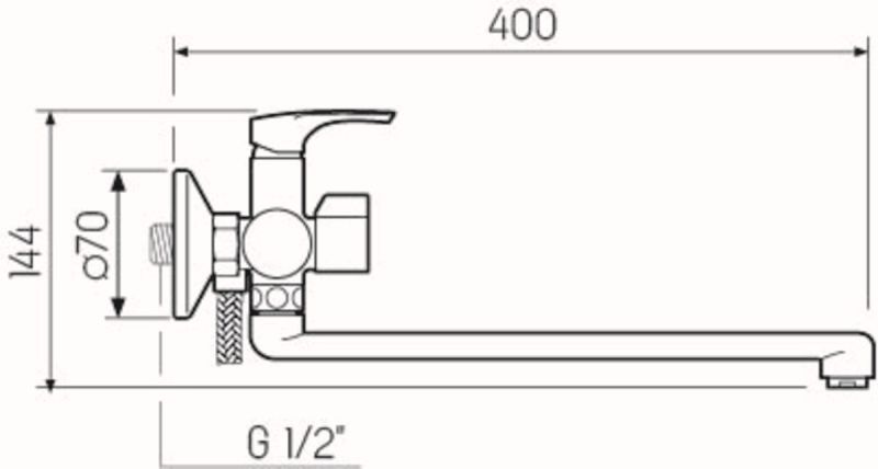 Смеситель для ванны с душем РМС SL126-006E хром