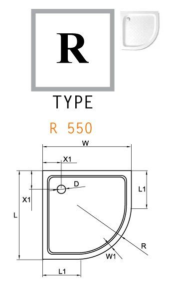 Поддоны Cezares TRAY-A-R-90-550-15-W-W0 Поддоны Cezares TRAY-A-R-90-550-15-W-W0