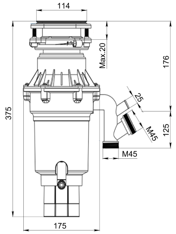Измельчитель пищевых отходов Granula R650 Измельчитель пищевых отходов Granula R650