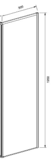 Боковая стенка Vincea Slim-N VSG-4SN900CL 90 см хром стекло прозрачное