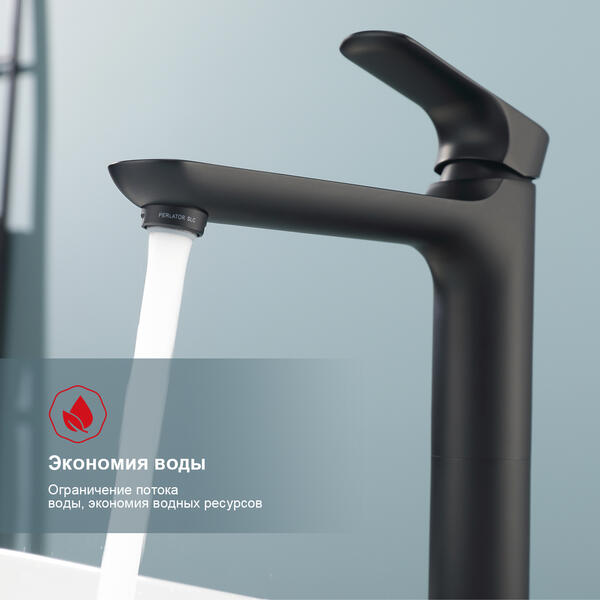 Высокий смеситель для раковины Raglo R03.15.06 чёрный