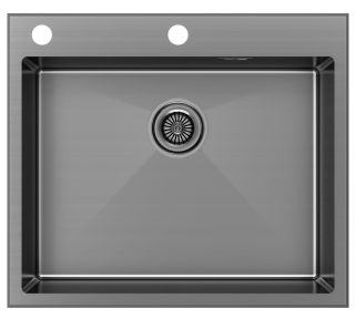 Мойка кухонная Paulmark Kroner-Edge PM775951-GM воронёная сталь Мойка кухонная Paulmark Kroner-Edge PM775951-GM воронёная сталь