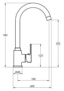 Смеситель для кухни ESKO Fin FN519 хром