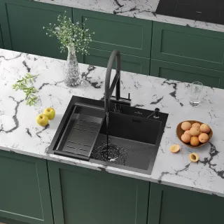 Кухонная мойка Roxenbath Snake 60 560220-60-BS графит текстурное покрытие