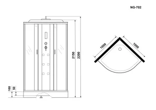 Душевая кабина Niagara Ultra 100x100 NG-702-01 7020164 профиль хром стекло прозрачное