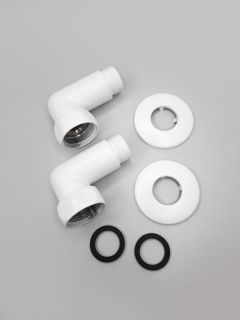 Indigo Соединение угловое 1"x3/4" гайка/штуцер, Белый матовый (пара)