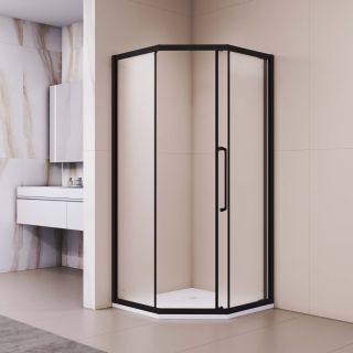 Душевой уголок RGW PA-86B 38088600-24N 100x100 см профиль чёрный стекло матовое-сатинат