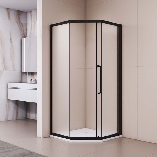 Душевой уголок RGW PA-86B 38088699-24N 90x90 см профиль чёрный стекло матовое-сатинат