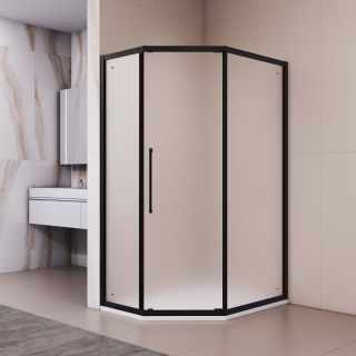 Душевой уголок RGW PA-86B 38088602-24N 120x100 см профиль чёрный стекло матовое-сатинат