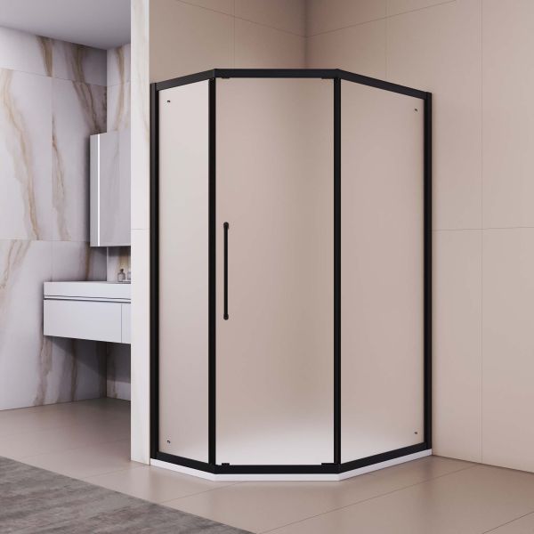 Душевой уголок RGW PA-86B 38088602-24N 120x100 см профиль чёрный стекло матовое-сатинат