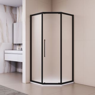 Душевой уголок RGW PA-86B 38088699-24N 90x90 см профиль чёрный стекло матовое-сатинат