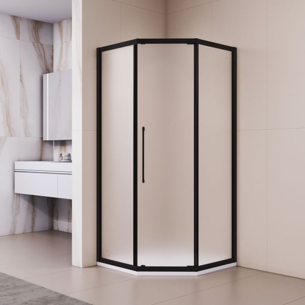 Душевой уголок RGW PA-86B 38088699-24N 90x90 см профиль чёрный стекло матовое-сатинат