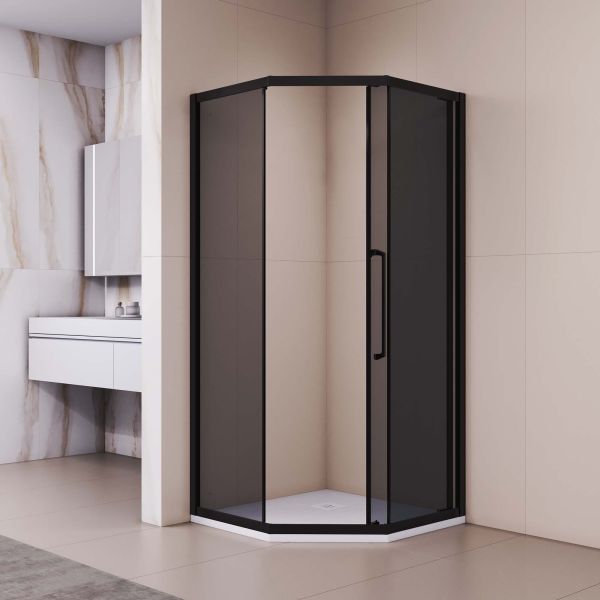 Душевой уголок RGW PA-86B 38088699-34N 90x90 см профиль чёрный стекло тонированное