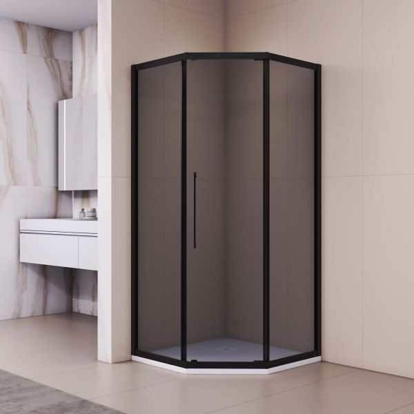Душевой уголок RGW PA-86B 38088699-34N 90x90 см профиль чёрный стекло тонированное