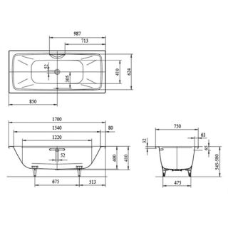 Ванна сталь Kaldewei Cayono duo 170x75 с покрытием easy-clean Ванна сталь Kaldewei Cayono duo 170x75 с покрытием easy-clean