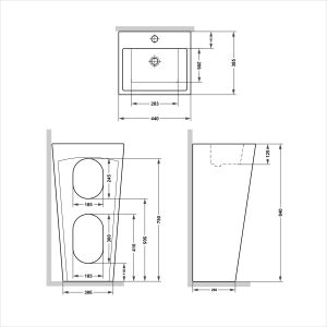 Раковина напольная Laguraty 883 B 44x84см белый