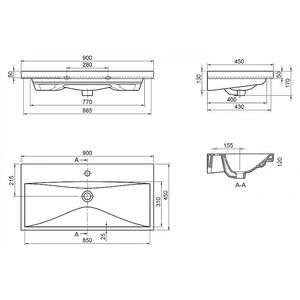 Керамическая раковина Belbagno BB-0323-90-LVB