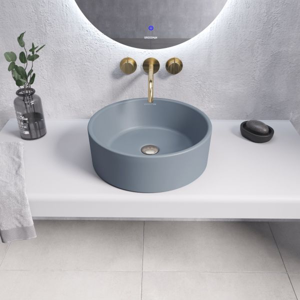 Раковина Grossman Color GR-3013BSM-21 41 см голубой матовый Раковина Grossman Color GR-3013BSM-21 41 см голубой матовый