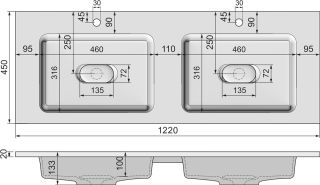 Мебельная раковина Jorno Modul 120 Мебельная раковина Jorno Modul 120