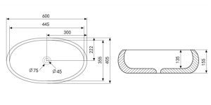 Раковина ABBER Bequem AC2102MW 60см белый матовый