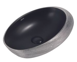 Раковина ABBER Bequem AC2107BS 49см чёрный матовый с серебром