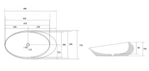 Раковина ABBER Bequem AC2107MW 49см белый матовый