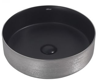 Раковина ABBER Bequem AC2109BS 40см серебро/чёрный матовый Раковина ABBER Bequem AC2109BS 40см серебро/чёрный матовый