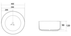 Раковина ABBER Bequem AC2109MB 40см чёрный матовый