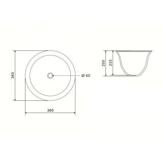 Раковина накладная ABBER Bequem AC2122 36 см белый