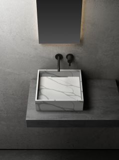 Раковина ABBER Blitz 40см белый мрамор AS2502GB