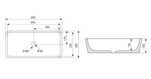 Раковина ABBER Rechteck AC2204MDG 60см зелёный матовый