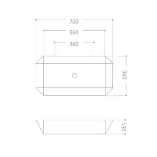 Раковина накладная ABBER Rechteck AC2218 70 см белый