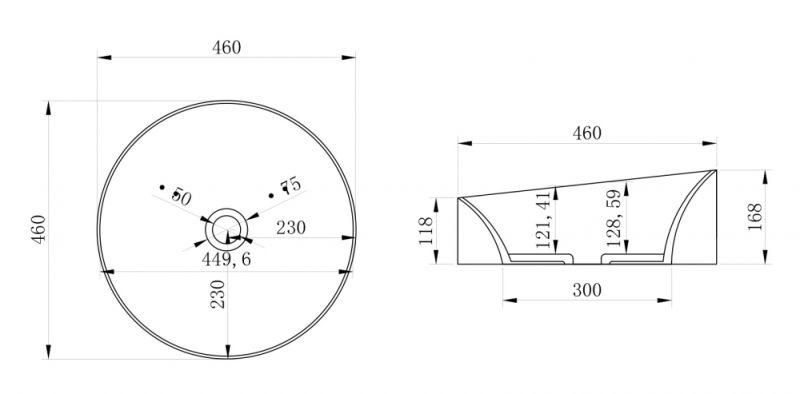 Раковина ABBER Stein AS2607 46см белый матовый Раковина ABBER Stein AS2607 46см белый матовый