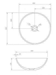 Раковина ABBER Stein AS2608 40см белый матовый