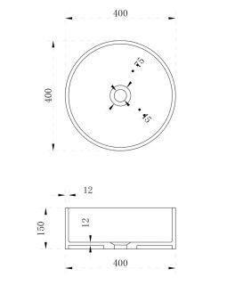 Раковина ABBER Stein AS2612 40см белый матовый