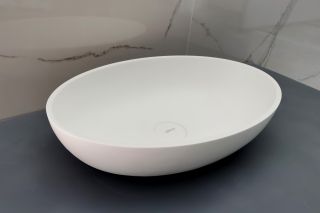 Раковина накладная ABBER Stein AS2635 55 см белый матовый
